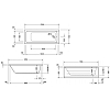 Duravit D-Code Ванна 170x70x42 см, встраиваемая, с 1 наклоном для спины, выпуск в зоне ног, цвет: белый
