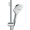 Hansgrohe Raindance Select E Душевой набор: штанга 90см, ручной душ, 3jet (Rain, RainAir, WhirlAir), мыльница, шланг, цвет: белый/хром