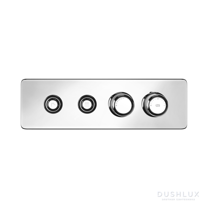 Фото Gessi Hi-Fi Eclectic Смеситель для душа настенный встраиваемый, термостатический, с 2 запорными кнопками, цвет: хром