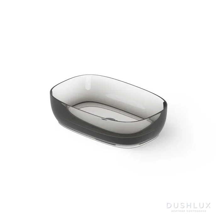 Фото Dea Design Washbasins Раковина 55x36x14см., накладная, без отв., Glasstech, прозрачная смола, цвет: Smoky Black R4