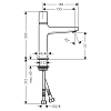 Hansgrohe Metropol Смеситель для раковины 110, на 1 отв, с донным клапаном  Push-Open, излив 135мм, h117мм, рук. Select, цвет: хром