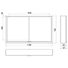 Emco Asis prime Зеркальный шкаф 120х15.2х70см., навесной, 2 дверки, 2 стекл.полки LED-подсветка сенсорн., розетка, подвесной, цвет: зеркало