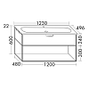 Burgbad Vry Комплект мебели 123x49.6x60см, подвесной, 1 ящик, 1 полка, раков белая глянц с 1 отв для смес, ручка G0253, цвет белый матовый