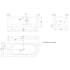 KNIEF Wall Corner R Ванна пристенная с монтажом в левый угол 180х80х60см, с щелевым переливом, цвет: белый со слив-переливом