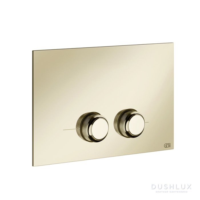 Фото Gessi Venti20 Клавиша смыва для унитаза двойная, для инсталляций Geberit Sigma8 и Sigma12, цвет: Brass PVD