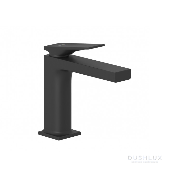 Фото Kludi Decus Смеситель для раковины, 1 отв., с донным клапаном PUSH-OPEN, EcoPlus, цвет: черный матовый