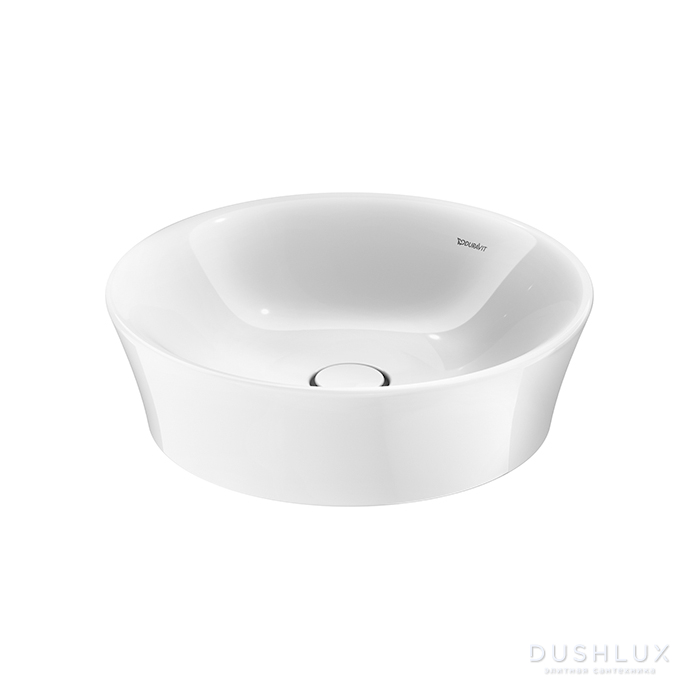 Фото Duravit White Tulip Раковина накладная Ø50см, без перелива, без отв., WonderGliss, цвет: белый