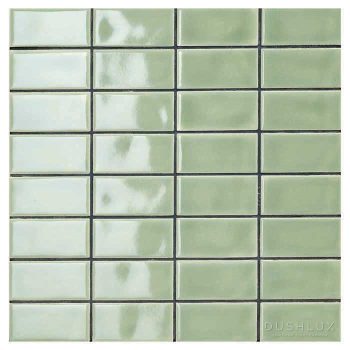 Фото Mutina Din Керамогранит 30x30см, мозаика 7.4x3.6см, универсальный, цвет: light green glossy