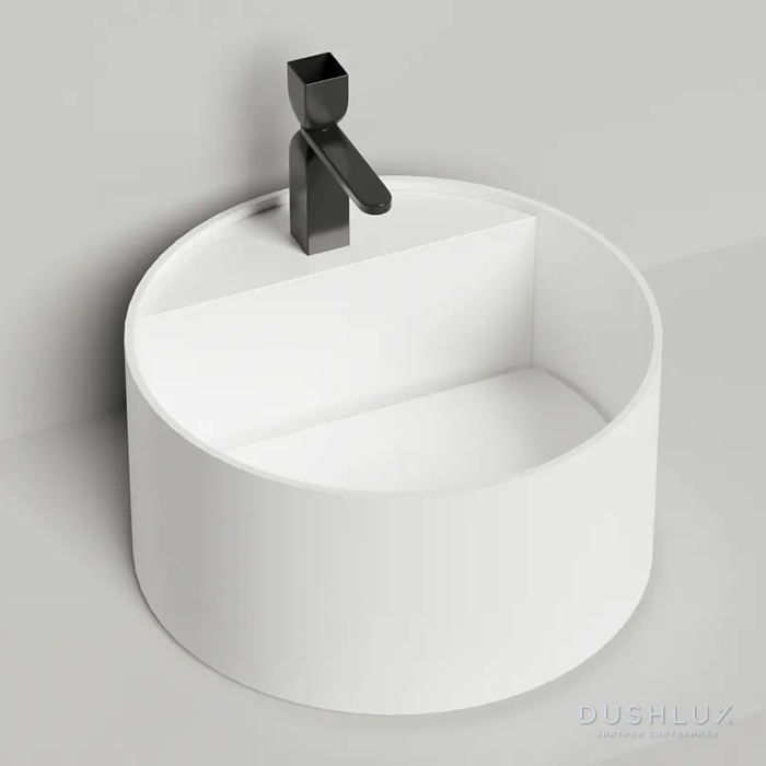 Фото Salini Armonia Round Top 02 Раковина 45x45x25см., 1 отв., накладная, S-Sense, цвет: белый глянцевый