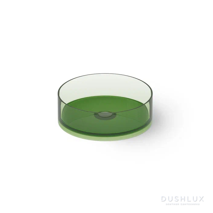 Фото Dea Design Washbasins Раковина 40x40x14см., накладная, без отв., Glasstech, прозрачная смола, цвет: Emerald R3