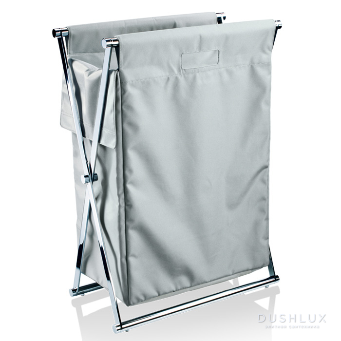 Фото Decor Walther Cross WB Корзина для белья 58.5x32x82см, цвет: хром/серый