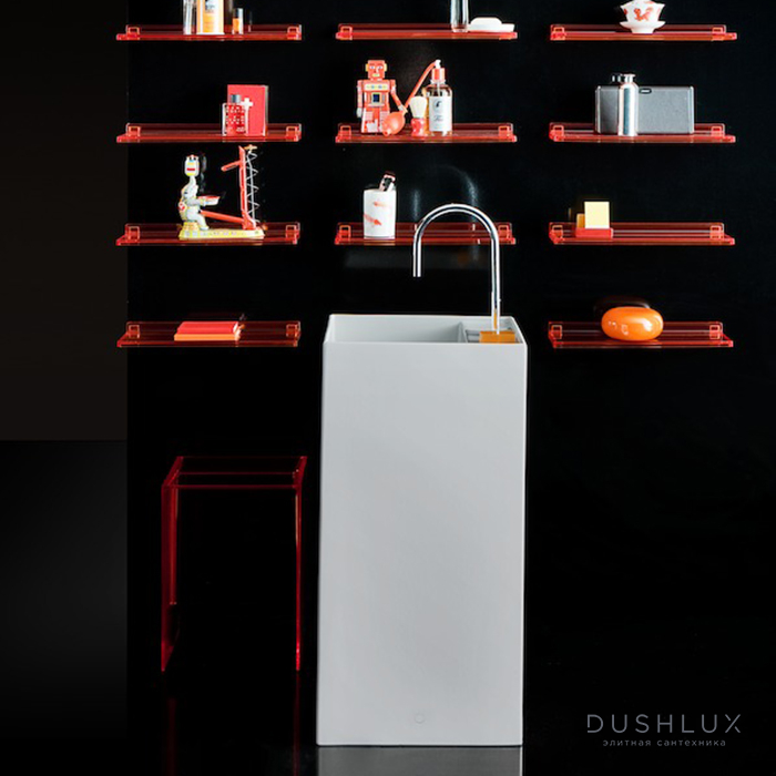 Фото Laufen Kartell Раковина 37.5х43.5х90 см, 1 отв., напольная, без перелива, с покр. LCC, цвет: белый
