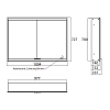 EMCO Prime2 Зеркальный шкаф 100x70см., с подсветкой, встраиваемый, 2 двери, 2 полки, розетка, цвет: черный