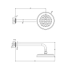 Gessi Venti20 Верхний душ Ø20см., с настенным держателем 38.9см., цвет: Finox Brushed Nickel