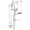 Hansgrohe Crometta Vario Unica Душевой набор: штанга 900mm, ручной душ, 1jet (Rain), шланг, цвет: белый/хром