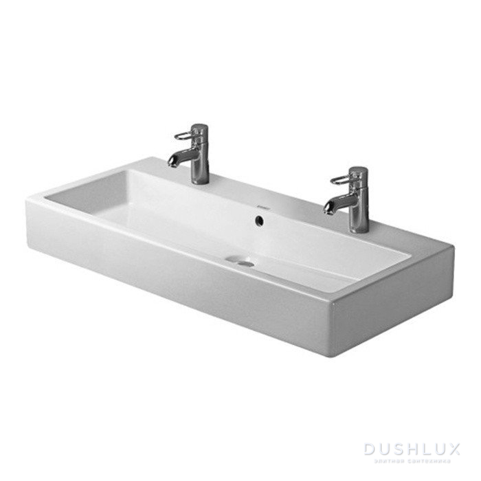 Фото Duravit Vero Раковина 100x47см., подвесная, 2 отв., c переливом, цвет: белый