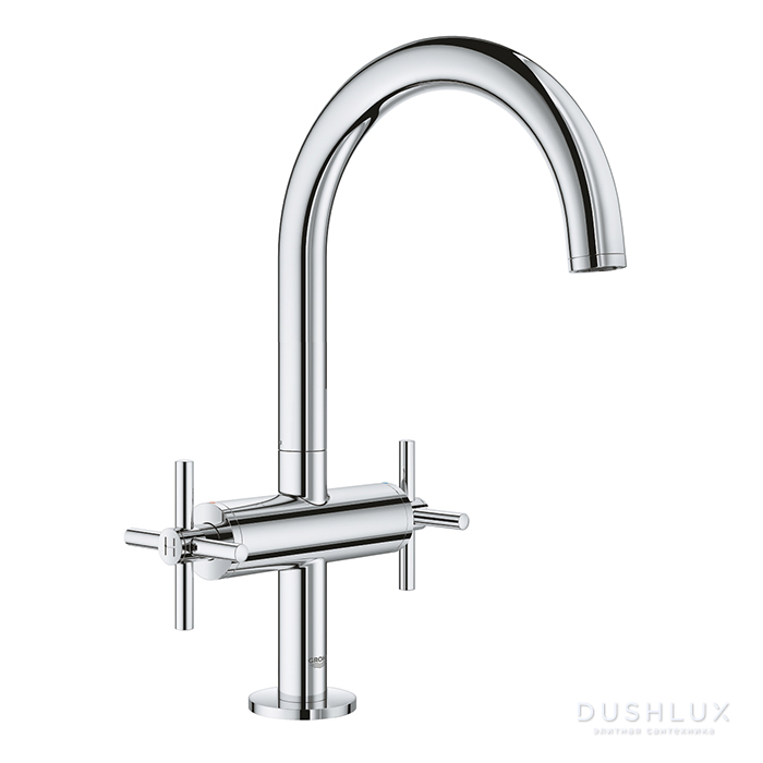 Фото Grohe Atrio New Смеситель для раковины, 1 отв., излив 166 мм, двухвентильный, L, цвет: хром