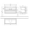 Villeroy&Boch Subway 2.0, Тумба под раковину, размер 98.7x52x44.9см., подвесная, с антигрязевым покрытием CeramicPlus, цвет: белый