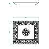 THG MARQUISE NOIR DECOR OR Поднос керамический 122х110 мм., настольный, small size, декор черный/золото, цвет: белый