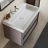 Verona Style Quadro Тумба подвесная с раковиной 80х50см, 2 выдв. ящика, ультраматовые Acrisoft-панели, цвет: A02 Stone gray