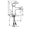 Hansgrohe Talis S Смеситель для биде на 1 отв. с донным клапаном, излив 109мм, h100мм, цвет: хром
