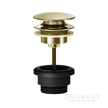Фото Gessi Gessi316 Донный клапан нажимной “Stop&Go”,  для раковин, без перелива, цвет: Brushed Brass PVD