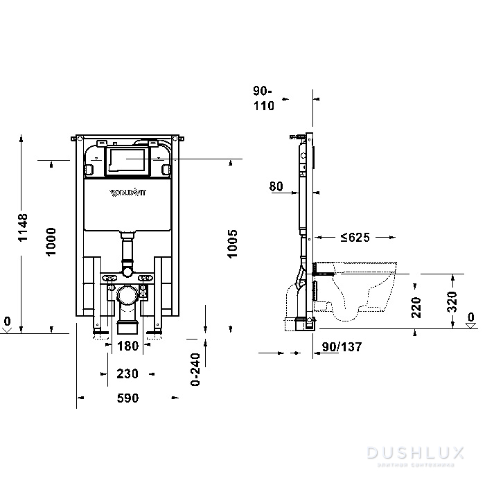 Фото Duravit Durasystem Инсталляция для подвесного унитаза с автосмывом