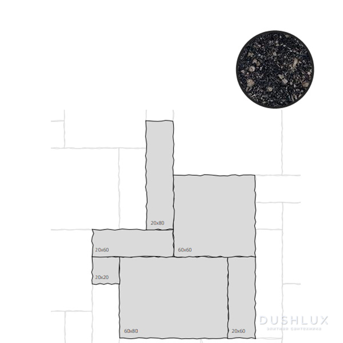 Фото Provenza Unique Bleu Керамогранит, глазурованный, универсальная, цвет: Opus Anthracite Noble Lappato Veloute Brecciato