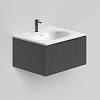 Salini Touch Тумба 60х50х32см., подвесная, с раковиной, 1 ящик, верт. фрез., цвет: Anthracite
