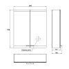 EMCO Evo Зеркальный шкаф 60x70см., с подсветкой, навесной, 2 двери, 2 полки, розетка, цвет: алюминий