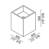 Agape Cube Раковина 40x40x50 см, без отв., подвесная, со сливом черного цвета, квадратная, цвет: натуральный дуб