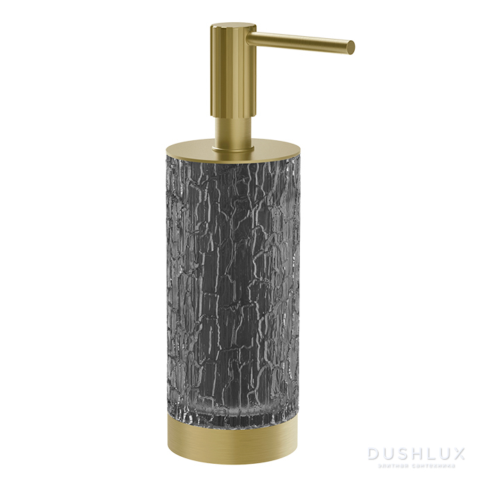 Фото Gessi Incastri Дозатор для жидкого мыла, настольный, цвет: Brass Brushed PVD/Light Smoke