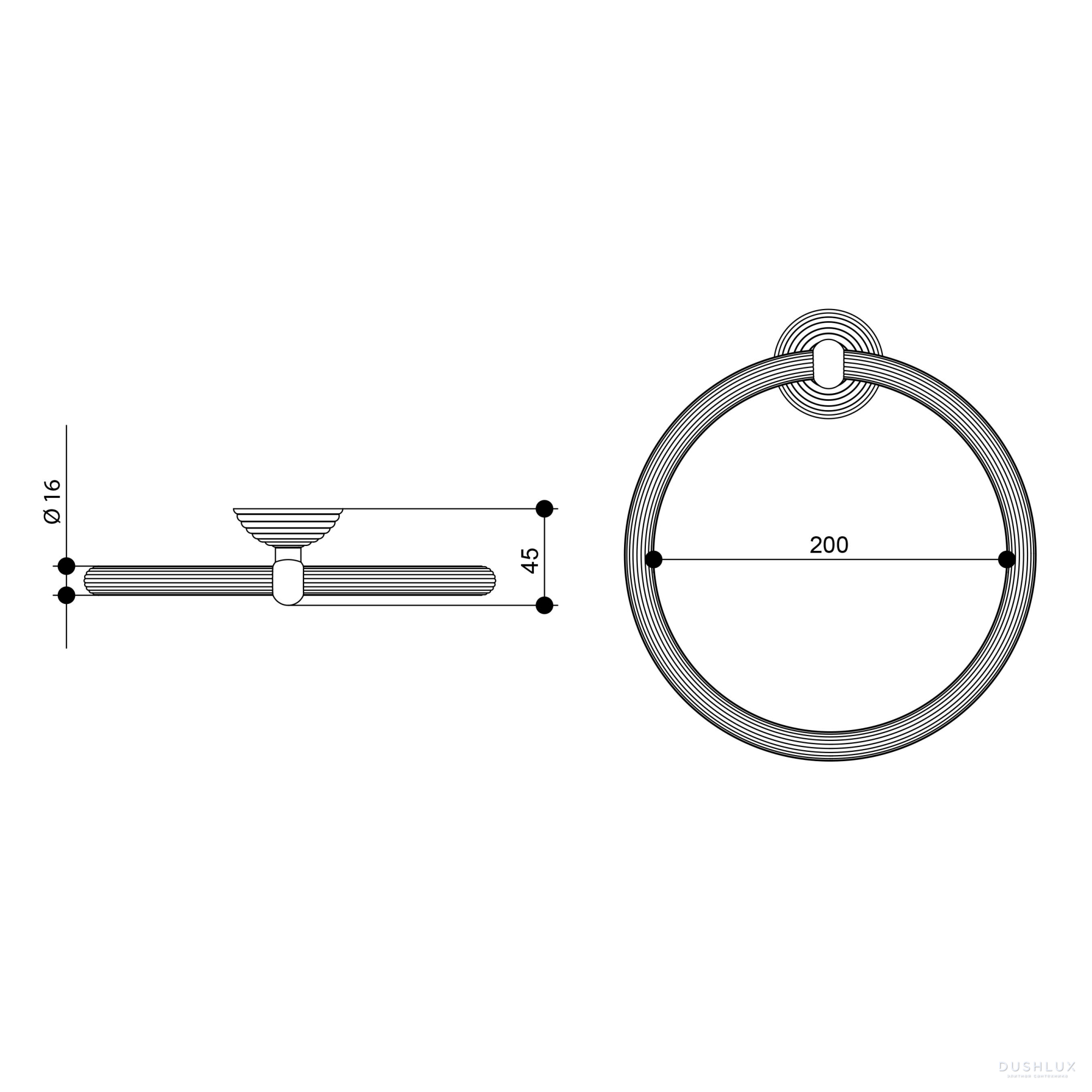 Bongio Impero Полотенцедержатель-кольцо 20см., подвесной, цвет: цвет ...
