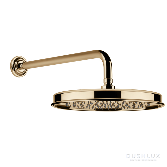 Фото Gessi Venti20 Верхний душ Ø32.8см., с настенным держателем 38.9см., цвет: Warm Bronze PVD
