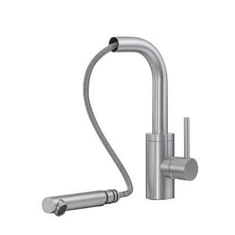 TREEMME 40mm Смеситель для кухни с выдвижным изливом, цвет: нержавеющая сталь