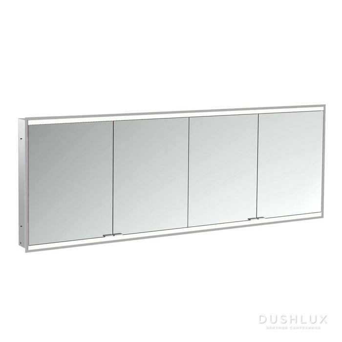 Фото Emco Prime Зеркальный шкаф 200см., с подсветкой LED 2 Facelift встраив. модель, 4-дверки, IP 20 задняя панель цвет белый