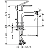 Hansgrohe Rebris S Смеситель для биде, 1 отв., с донным клапаном, цвет: хром