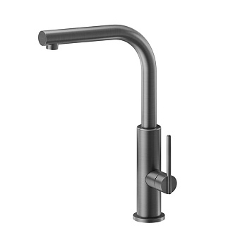 Newform Konbu Смеситель для кухни, на 1 отв., поворотный L-излив, цвет: gun metal