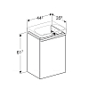 Geberit Smyle Square Тумба с раковиной 44.2х61.7х35.6см., подвесная, с 1 выдв. ящиком, цвет: пекан