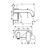 Hansgrohe Vernis Blend Смеситель для раковины, встраиваемый, излив 207мм, внешняя часть, цвет: хром