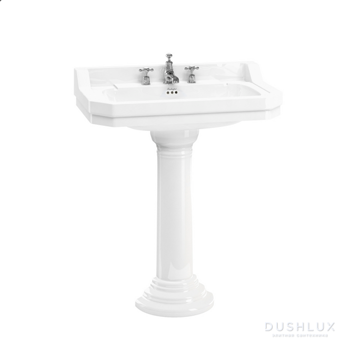 Фото Burlington Edwardian Раковина 80 см, 3 отв., цвет: белый