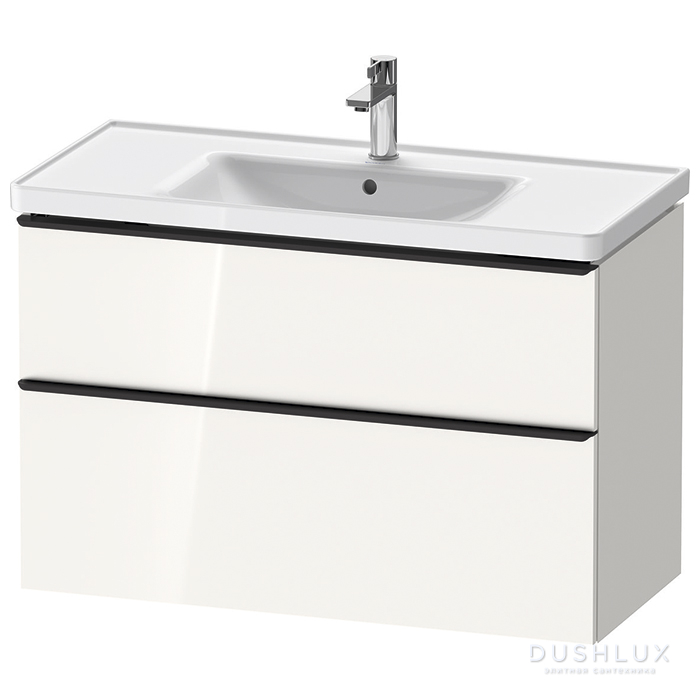 Фото Duravit D-Neo Тумбочка подвесная 98.4x45.2x62.5 см, раковина, 1 ящик, цвет: белый высокоглянцевый
