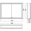 EMCO Prime Зеркальный шкаф 100x70см., с подсветкой, встраиваемый, 2 двери, 2 полки, розетка, цвет: белый