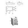 NOORTH milldue edition TOUCH Комплект мебели 64х40х88см, напольный, 3 ящика, слив в пол, раковина Milltek, цвет: Abete