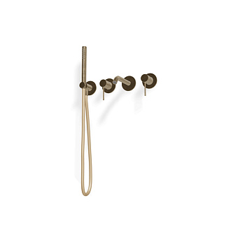 Treemme 40mm Смеситель для ванны, встраиваемый, с ручным душем, цвет: Yellow Gold PVD
