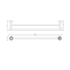 Decor Walther Basic HTD65 Полотенцедержатель двойной 65см, подвесной, цвет: хром