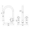 CEA Design ETW Смеситель для кухни, 3 отв., с поворотным изливом, цвет: нержавеющая сталь