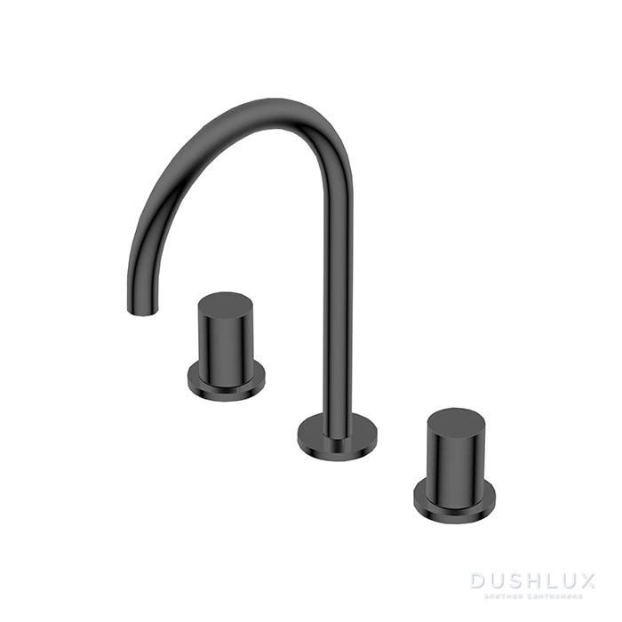 Фото Ritmonio Diametro35 S Смеситель для раковины, на 3 отв., цвет: Brushed Black Chrome