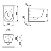 Laufen Meda Унитаз 54x36x35.5см., подвесной, безободковый, смыв Tornado, с сиденьем микролифт, цвет: белый глянцевый