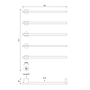 CEA Design EQUILIBRIO Полотенцесушитель 58см, электрический, 5 трубок, кнопка включения в комплекте, цвет: нержавеющая сталь